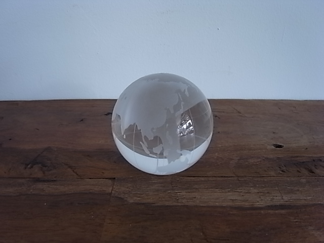 ガラス 地球儀 ペーパーウェイト
