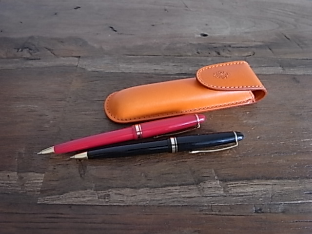 皮革ケース入り ボールペン2本セット
