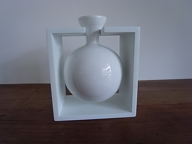 Phillippi Float Vase Ball　木枠付き フラワーベース　 白丸