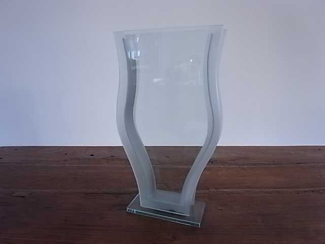 ガラスチューリップ型 フラワーベース  フチスリガラス L 全2個