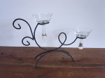 ガラス　 キャンドルホルダー　 アイアンスタンド