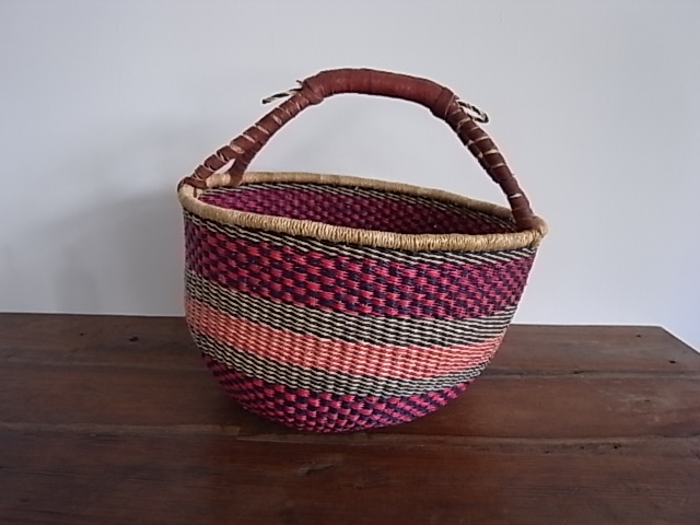 アフリカ ブルキナ 手織りカゴ