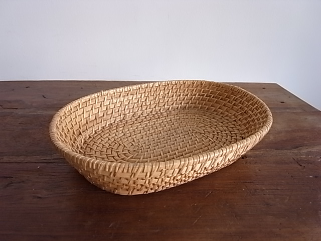 ラタン オーバル バスケット L 