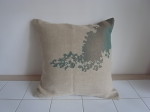 クッションカバー 麻植物柄刺繍 全2枚