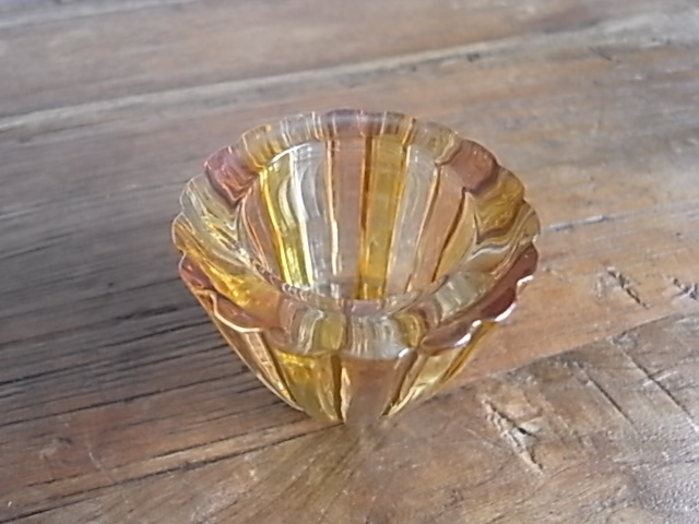 ガラス　縦ライン　 キャンドルホルダー