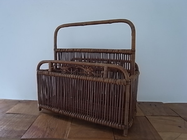 籐製 マガジンラック