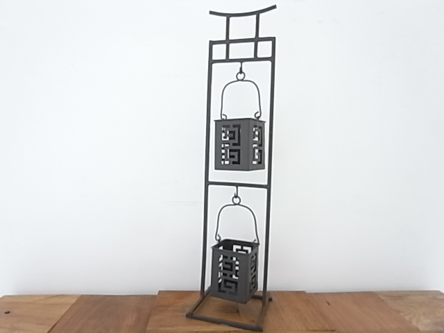 2段式釣り鐘　 アジアン キャンドルスタンド