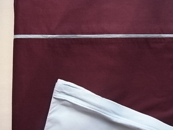 掛け布団カバー　 ダブル　 ライトブルー ライン入り