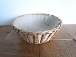 ラウンド ブレッドバスケット　 麻布付　