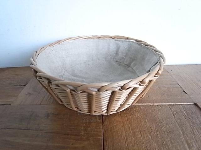 ラウンド ブレッドバスケット　 麻布付　
