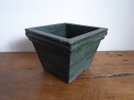 ウッドスクエアポット グリーン