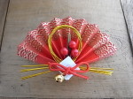 まめ飾り 赤扇子 鈴付