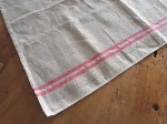 キャトルセゾン キッチンクロス 麻×赤ライン 全2枚