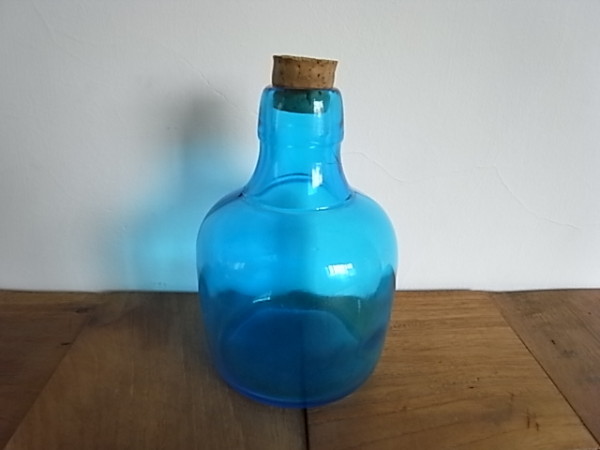 コルク栓　 ブルーガラスボトル