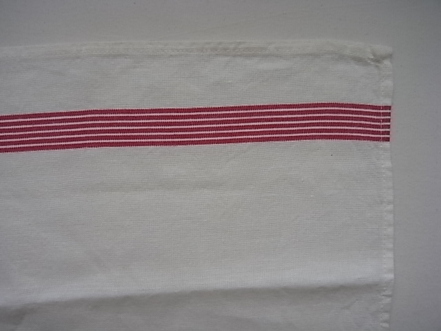 LiBECO HOME キッチンクロス 赤6ライン×2 全2枚