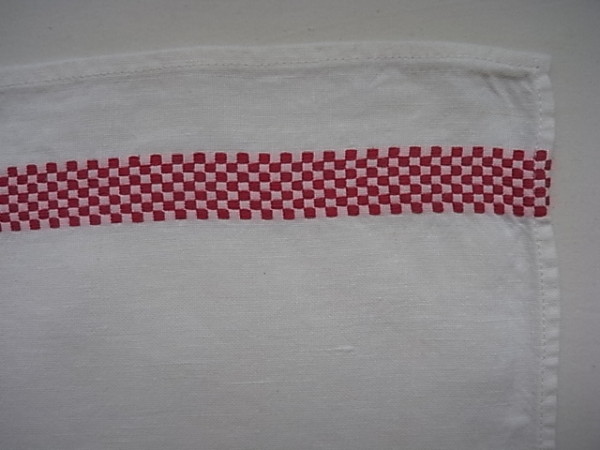 LiBECO LAGAE　 キッチンクロス　 赤格子ライン×２ 