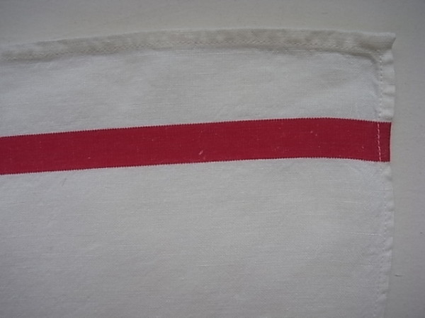 LiBECO LAGAE　 キッチンクロス　 赤太ライン×２