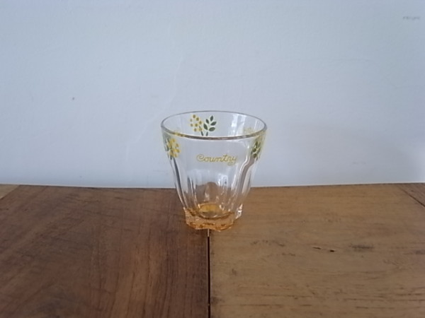 ミニグラス　 黄花模様