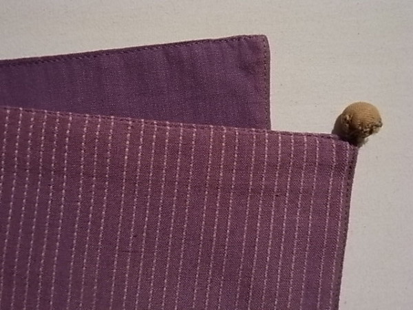 玉飾付ランチョンマット ベージュステッチ