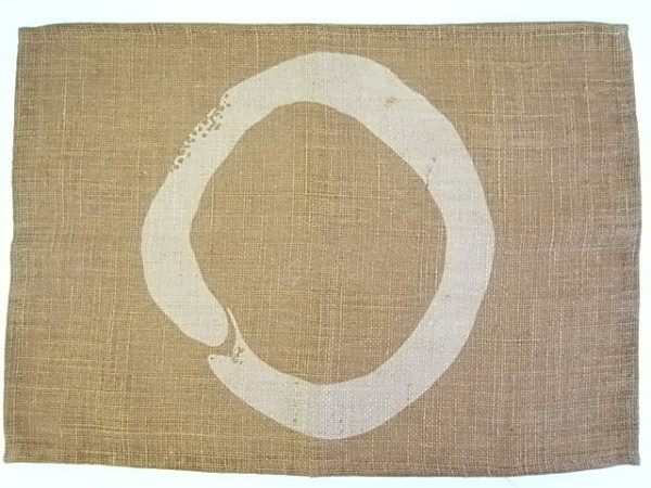 ランチョンマット 麻　丸モチーフ　