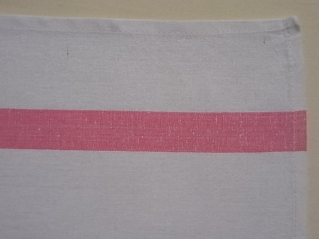 キッチンタオル ピンク2本ライン入