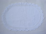 オーバル刺繍入 センターマット　 フチレース