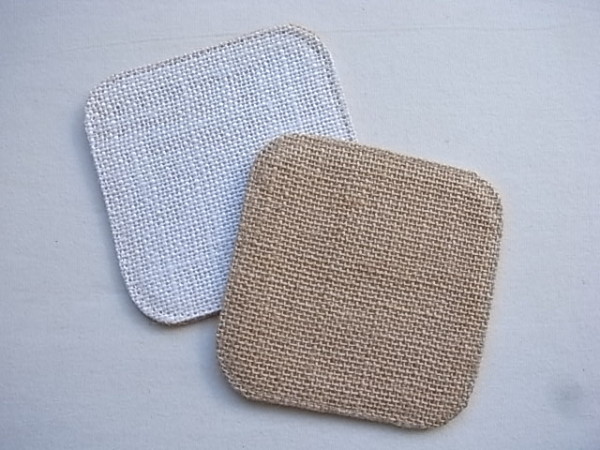 リバーシブル　 麻スクエアコースター　 全2枚