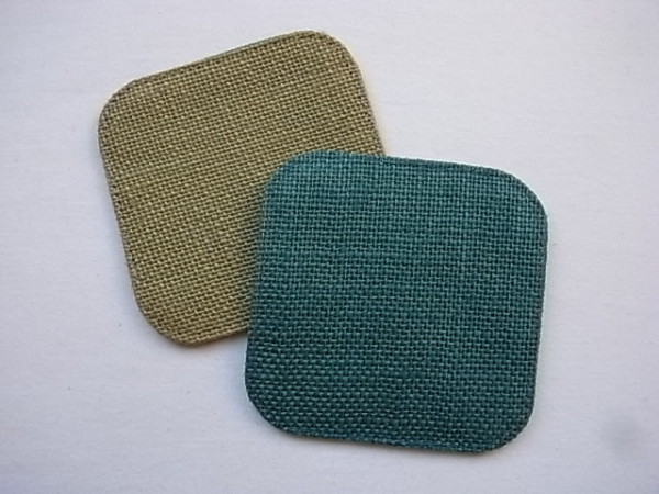 リバーシブル　 麻スクエアコースター　 全2枚