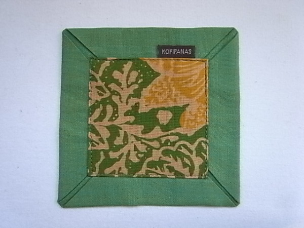 アジアン布コースター　 グリーン