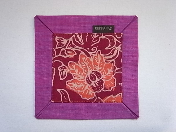 アジアン布コースター　 ピンク