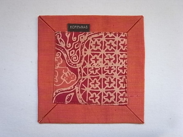 アジアン布コースター　 レッド