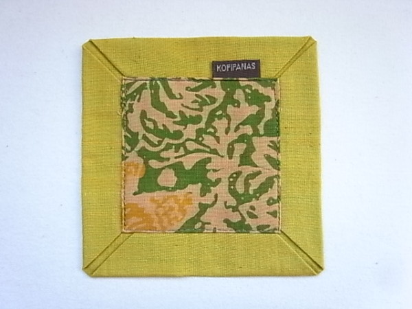 アジアン布コースター　 イエロー