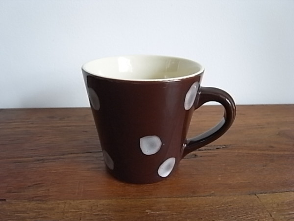 手書きホワイトドット柄　 マグカップ
