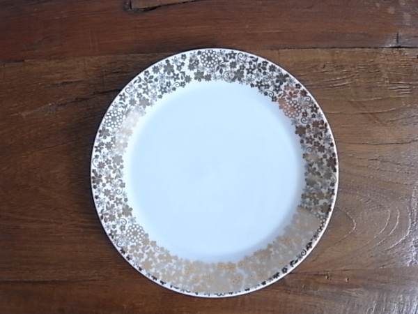 TOMI GLASS　 プレート リム花柄ゴールドプリント