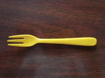 カラープラスティックフォーク　 イエロー