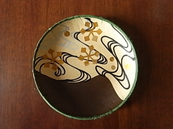 和紙皿　尾形乾山　 フチ緑　