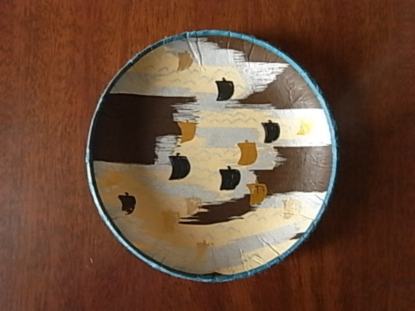 和紙皿　尾形乾山 フチ赤