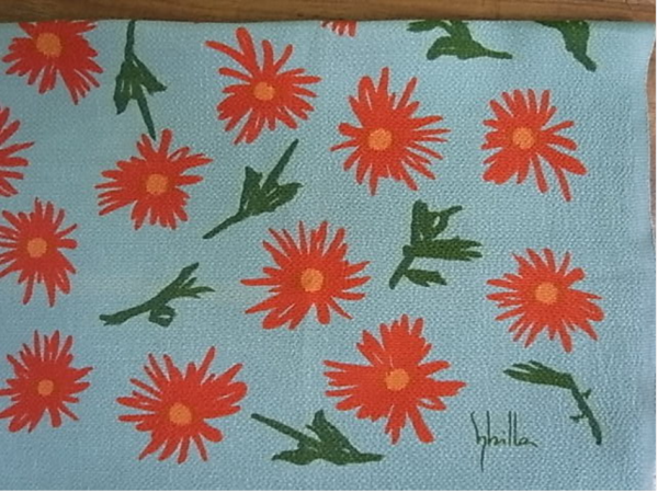 ちりめん風呂敷　シビラ花柄