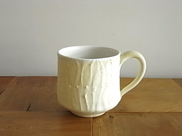 作家マグカップ　波白（ヒビ有）