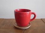 HOGANAS KERAMIK WOODコースター付マグ　レッド　全2個