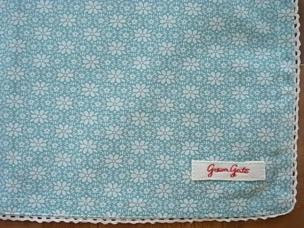 Green Gate ナプキン ブルー小花柄 フチレース