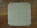 スクエア 編コースター 不織布　ライトグリーン