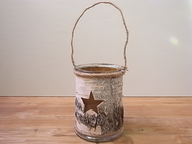 キャンドルホルダー　ガラス×WOOD　スター