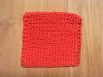 ハンドメイド ニットコースター レッド 全2枚